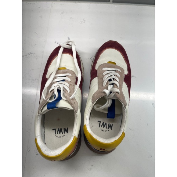 Madewell Women Running Sneakers Shoes Burgundy Cream Yellow Blue Size 8.5‎ - Picture 6 of 8